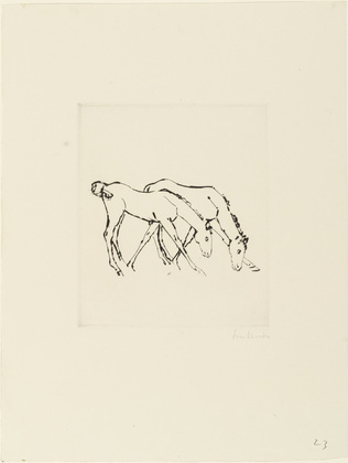 Renée Sintenis. Two Colts Grazing (Zwei Fohlen, grasend). (c. 1919)