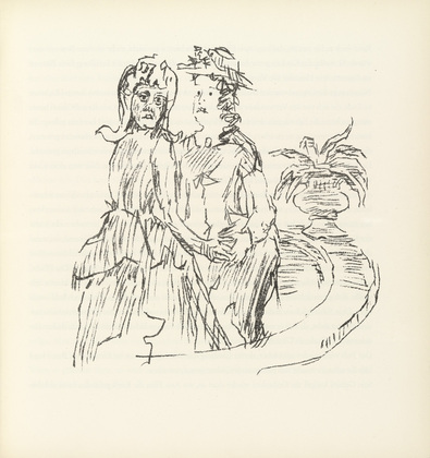 Oskar Kokoschka. Ann Eliza Talking with her Sister-in-law Gwendolin (Ann Eliza und ihre Schwägerin Gwendolin im Gespräch) (plate, folio 9) from Ann Eliza Reed. 1952