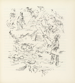 Oskar Kokoschka. Reed Fishing (Reed beim Angeln) (plate, folio 11) from Ann Eliza Reed. 1952