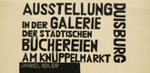 Unknown Designer. Duisburg Exhibition (Ausstellung Duisberg). n.d.