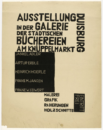 Unknown Designer. Duisburg Exhibition (Ausstellung Duisberg). n.d.