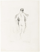 Hans Meid. Seated Female Nude from Behind (Sitzender weiblicher Rückenakt). 1920