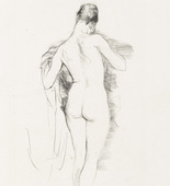 Hans Meid. Seated Female Nude from Behind (Sitzender weiblicher Rückenakt). 1920
