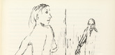 Oskar Kokoschka. Reed Sees the Naked Ann Eliza, Who Killed Doctor Glasberg, Before Him (Reed sieht die nackte Ann Eliza vor sich, die den Arzt Glasberg getötet hat) (plate, folio 16) from Ann Eliza Reed. 1952