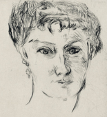 Max Beckmann. Mink, Frontal, with Elaborate Coiffure (Mink von vorn mit grosser Frisur). (1913, published c. 1922)