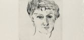 Max Beckmann. Mink, Frontal, with Elaborate Coiffure (Mink von vorn mit grosser Frisur). (1913, published c. 1922)