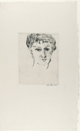 Max Beckmann. Mink, Frontal, with Elaborate Coiffure (Mink von vorn mit grosser Frisur). (1913, published c. 1922)