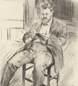 Max Slevogt. Self-Portrait,Etching in the Studio (Selbstbildnis, im Atelier radierend). (1911, published 1912)
