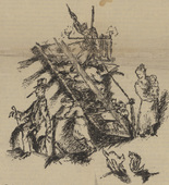 Bohuslav Kokoschka. Staircase (Stiegenhaus) (in-text plate, title page) from the periodical Der Sturm. Wochenschrift für Kultur und Künste, vol. 8, no. 1 (April 1917). 1917