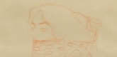 Gustav Klimt. Woman with Scarf (Dame im Dreiviertelprofil nach links, den Mund und einen Teil der Frisur durch Umhang verdeckt). (c. 1910)