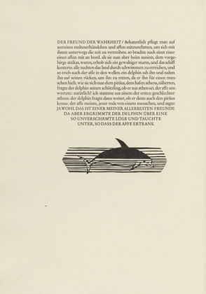 Gerhard Marcks. Dolphin (Delphin) (tailpiece, page 32) from Tierfabeln des Aesop (Aesop's Fables). (1950, print executed 1949-50)