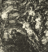 Hans Meid. Temptation of St. Anthony (Versuchung des heiligen Antonius) from the illustrated book Es nahet gen den Tag. 1918