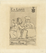 Emil Nolde. The Scholars, Bookplate Hans Fehr (Die Gelehrten, Ex Libris Hans Fehr). (1906)