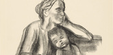 Käthe Kollwitz. Worker Woman with Sleeping Child (Arbeiterfrau mit schlafendem Jungen). (1927)