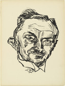 Ludwig Meidner. Portrait  of Dr. Victor Heinrich Klinkhardt (III) (Bildnis Dr. Victor Heinrich Klinkhardt [III]) (plate 29) from the illustrated book Deutsche Graphiker der Gegenwart (German Printmakers of Our Time). 1920