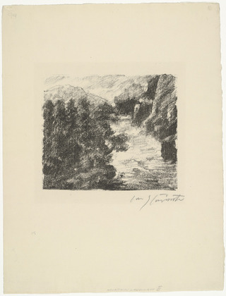 Lovis Corinth. Mountain Stream (Wildbach) from the portfolio Swiss Landscapes (Schweizer Landschaften). (1924)