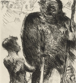 Lovis Corinth. David and Goliath (David und Goliath) for the illustrated book Saul and David. The Two Books Samuel (Saul und David. Die beiden Bücher Samuelis). (1923)