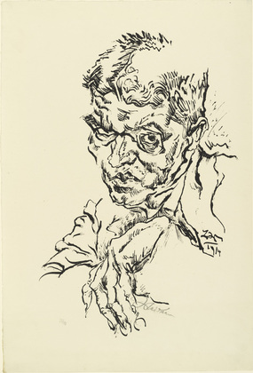 Ludwig Meidner. Portrait of Raoul Hausmann (Bildnis Raoul Hausmann). 1914