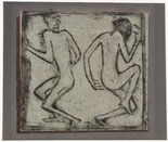 Christian Rohlfs. .a Two Dancers (Zwei Tanzende) .b Conversation (Unterredung) .c Conversation, (Unterredung) [partial stencil]. .a (c. 1913) .b (c. 1913) .c (c. 1913)