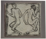 Christian Rohlfs. .a Two Dancers (Zwei Tanzende) .b Conversation (Unterredung) .c Conversation, (Unterredung) [partial stencil]. .a (c. 1913) .b (c. 1913) .c (c. 1913)