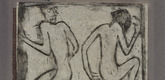 Christian Rohlfs. .a Two Dancers (Zwei Tanzende) .b Conversation (Unterredung) .c Conversation, (Unterredung) [partial stencil]. .a (c. 1913) .b (c. 1913) .c (c. 1913)