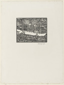 Paul Gangolf. Marseille, Steamboat in the Harbor (Marseille, Dampfer im Hafen) from the periodical in portfolio form Die Schaffenden, vol. 7, no. 2. (c.1929, published 1930)