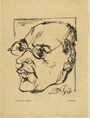Ludwig Meidner. Portrait of Paul Westheim (I) (Bildnis Paul Westheim [I]) (plate, preceding p. 161) from the periodical Das Kunstblatt, vol. 1, no. 6 (Jun 1917). 1917