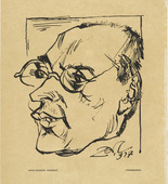 Ludwig Meidner. Portrait of Paul Westheim (I) (Bildnis Paul Westheim [I]) (plate, preceding p. 161) from the periodical Das Kunstblatt, vol. 1, no. 6 (Jun 1917). 1917