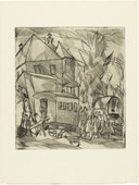 Fritz Schaefler. Traveling Circus (Wanderzirkus) (plate, loose leaf) from the periodical Das Kunstblatt, vol. 2, no. 12 (Dec 1918). 1918
