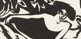 Ernst Ludwig Kirchner. Dancer with Raised Skirt (Tänzerin mit gehobenem Rock) from the portfolio Brücke 1910. (1909, published 1910)