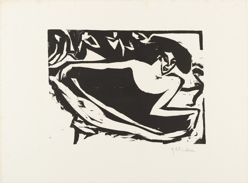 Ernst Ludwig Kirchner. Dancer with Raised Skirt (Tänzerin mit gehobenem Rock) from the portfolio Brücke 1910. (1909, published 1910)