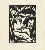 Georg Schrimpf. Untitled (Girl with Doves) [Ohne Titel (Mädchen mit Tauben)] (plate, preceding p. 33) from the periodical Das Kunstblatt, vol. 1, no. 2 (Feb 1917). 1917