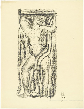 Milly Steger. Caryatid (Karyatide) (plate, loose leaf) from the periodical Das Kunstblatt, vol. 1, no. 7 (Jul 1917). 1917