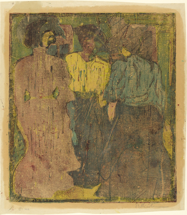 Ernst Ludwig Kirchner. Three Women Conversing (Unterhaltung von drei Frauen). (1907)