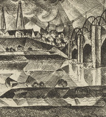 Paul Adolf Seehaus. Bridge (Brücke) (plate, loose leaf) from the periodical Das Kunstblatt, vol. 2, no. 10 (Oct 1918). 1918 (executed 1917)