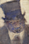 Christian Rohlfs. Man in a Top Hat (Mann im Zylinder). 1935