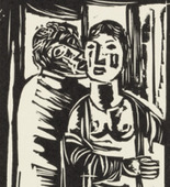 Lasar Segall. Couple in the Mangue (Casal no Mangue) (plate 1, folio 9) from the illustrated book Mangue. 1941 (published 1943)