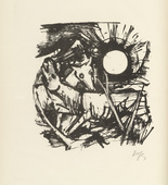Karl Hofer. Plate 3 (folio 7 verso) from Liebesgedichte (Love Poems). 1922