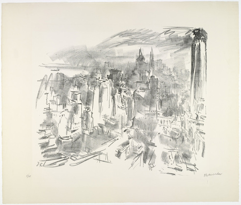 Oskar Kokoschka. Manhattan I from the portfolio Manhattan. (1966, published 1967)