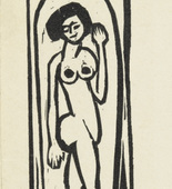 Ernst Ludwig Kirchner. Standing Nude, Signet of the Brücke Artists' Group (Stehender Akt, Signet der Künstlergruppe Brücke). (1911)