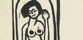 Ernst Ludwig Kirchner. Standing Nude, Signet of the Brücke Artists' Group (Stehender Akt, Signet der Künstlergruppe Brücke). (1911)