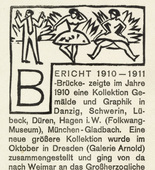 Ernst Ludwig Kirchner. Vignette for the Annual Report 1910-1911 of the Brücke Artists' Group (Vignette zum Jahresbericht 1910-11 der Künstlergruppe Brücke). (1911)