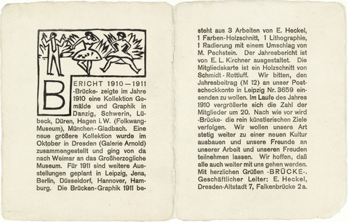 Ernst Ludwig Kirchner. Vignette for the Annual Report 1910-1911 of the Brücke Artists' Group (Vignette zum Jahresbericht 1910-11 der Künstlergruppe Brücke). (1911)