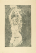 Emil Nolde. Nude with Raised Arms (Akt mit erhobenen Armen). (1908)