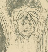 Emil Nolde. Nude with Raised Arms (Akt mit erhobenen Armen). (1908)