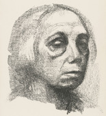 Käthe Kollwitz. Small Self-Portrait (Kleines Selbstbildnis) (plate 3) from the illustrated book Deutsche Graphiker der Gegenwart (German Printmakers of Our Time). 1920