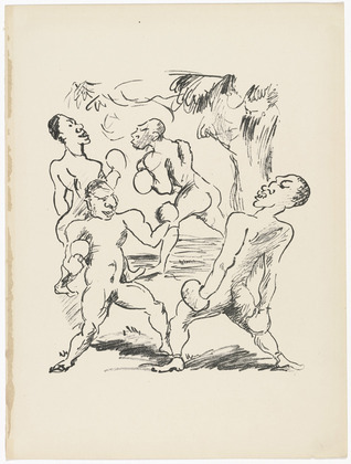 Rudolf Grossmann. The Boxers (Die Boxer) (plate 7) from the illustrated book Deutsche Graphiker der Gegenwart (German Printmakers of Our Time). 1920
