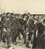 Käthe Kollwitz. March of the Weavers (Weberzug) from the series Weaver's Revolt (Ein Weberaufstand). (1893-1897, published c. 1931)
