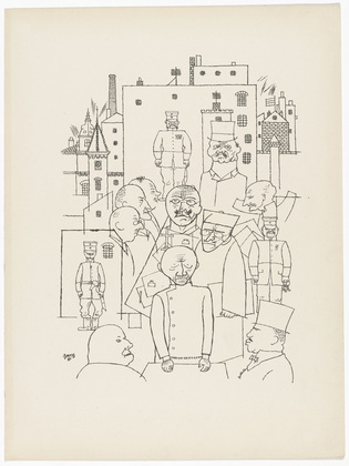 George Grosz. He Made Fun of Hindenburg (Er hat Hindenburg verspottet) (plate 11) from the illustrated book Deutsche Graphiker der Gegenwart (German Printmakers of Our Time). 1920