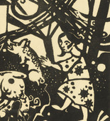 Heinrich Campendonk. Pigs in Front of the Sty (Schweine vor dem Stall). (1917)